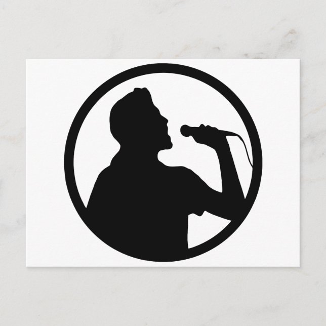 Singer Icon - Karaoke-Logo Postkarte (Vorderseite)