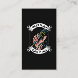 Singer Microphone Fluent Song Texte Karaoke Lover Visitenkarte