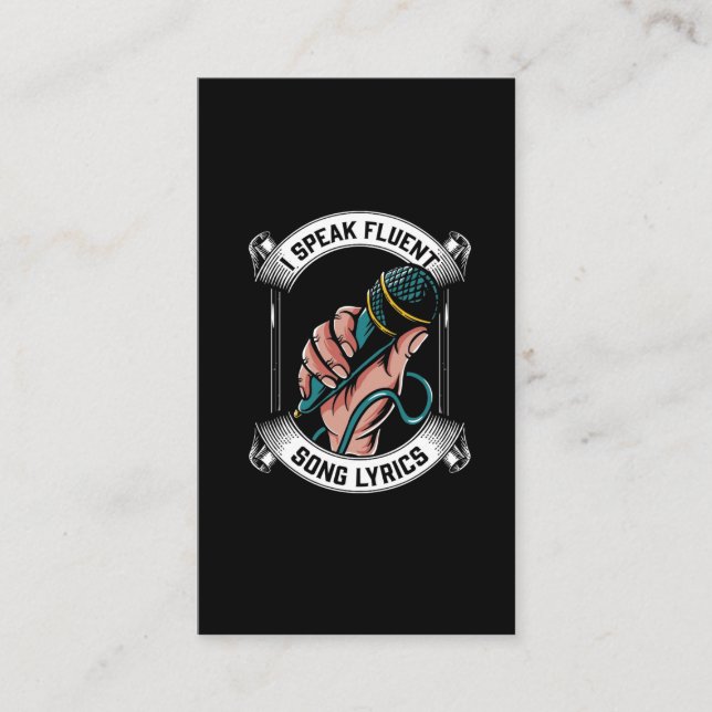 Singer Microphone Fluent Song Texte Karaoke Lover Visitenkarte (Vorderseite)