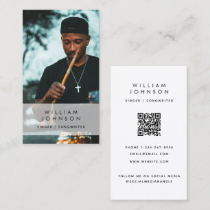 Singer Musician Foto Drummer Social Media QR-Code Visitenkarte