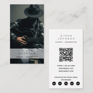 Singer Musician Songwriter Fotografy QR Code Visitenkarte