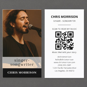 Singer Songwriter Music QR Code Foto Visitenkarte