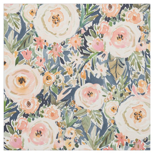 SINGER-SONGWRITER romantisches dunkles Blumen Stoff (Muster)