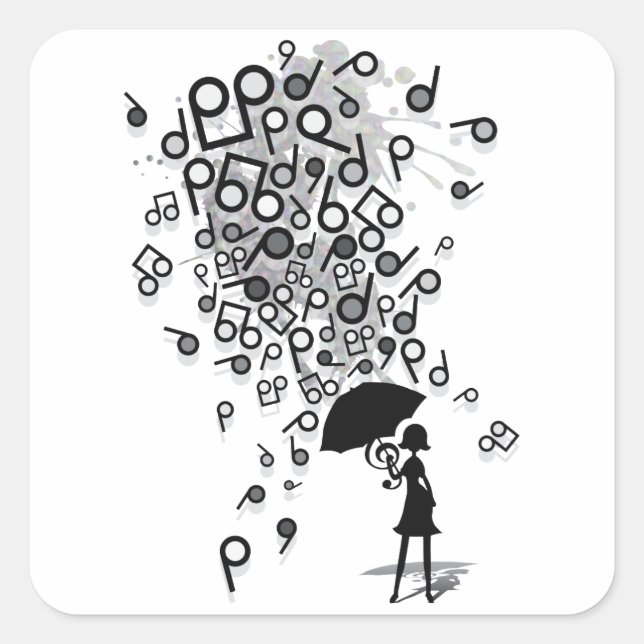 Singin' im Regen Quadratischer Aufkleber (Vorderseite)