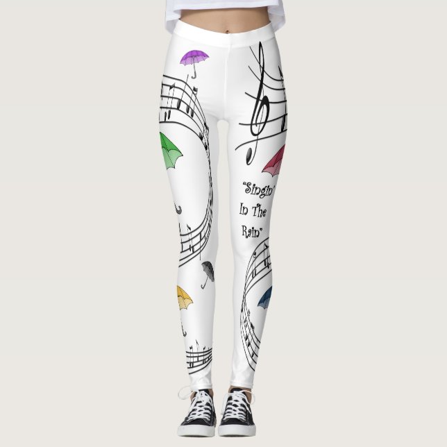 Singin" im Regen ~ Umbrellas ~ Musikalische Bemerk Leggings (Vorderseite)