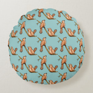 Singing Birds Round Pillow Rundes Kissen