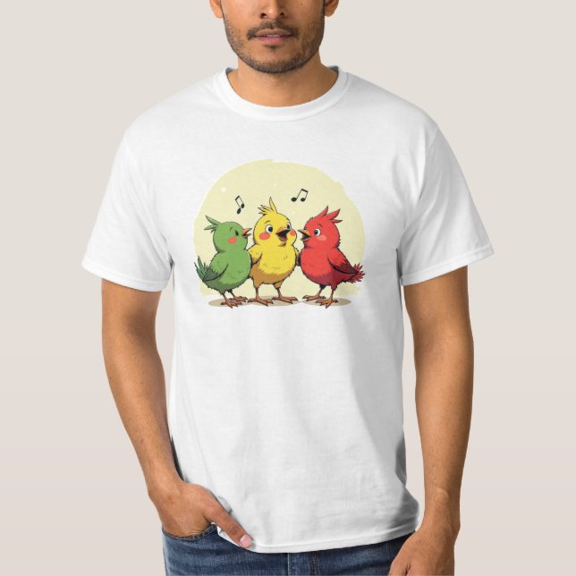 Singing Cartoon Birds Reggae Inspired  T-Shirt (Vorderseite)