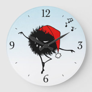 Singing Dancing Evil Christmas Bug Große Wanduhr
