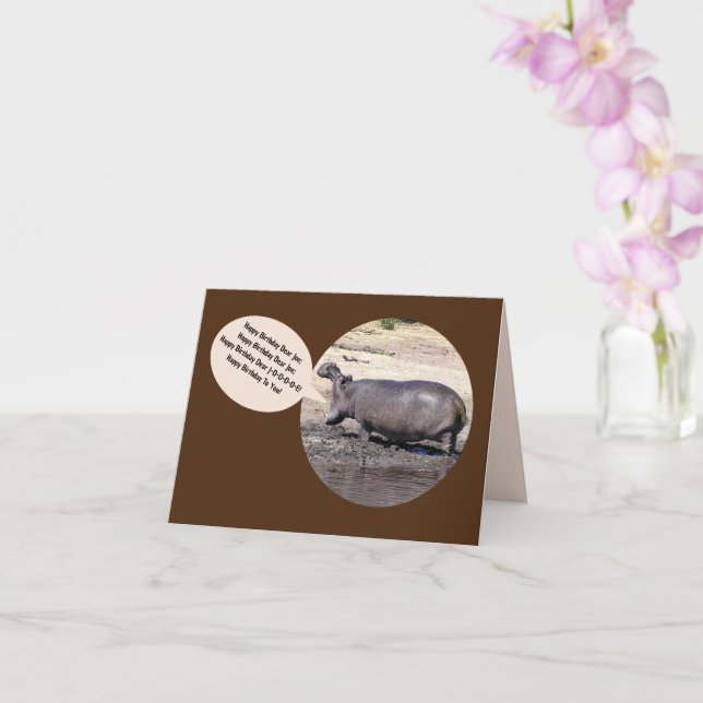 Singing Hippo Birthday Card/personalize Karte (Orchidee)