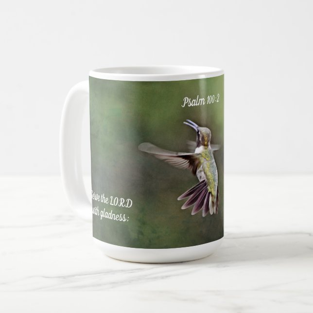 Singing Hummingbird Scripture Mug Cup Kaffeetasse (Vorderseite Links)
