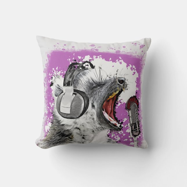 Singing Lemur Comic Art Kissen (Vorderseite)