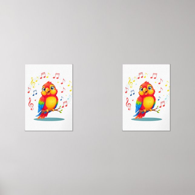 **Singing Parrot – Cute Parrot Singing Illustratio (Recto)