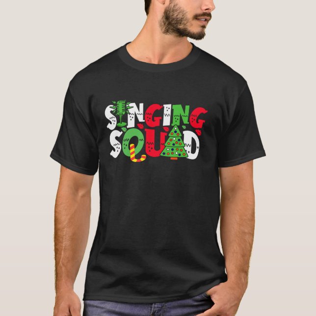 Singing Squad Family Matching Group Christmas Sing T-Shirt (Vorderseite)
