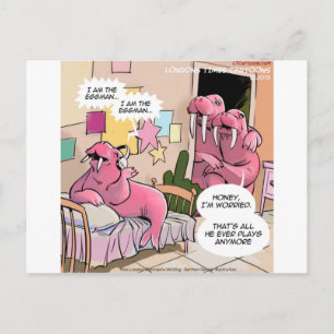 Singing Walrus Worried Postkarte