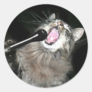 Singkatze Runder Aufkleber