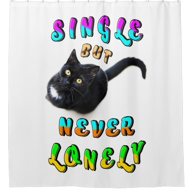 Single, aber nie einsam duschvorhang (Vorderseite)