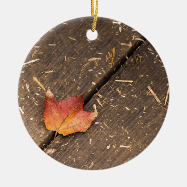 Single Ahornleaf im Fall Keramikornament (Vorne)