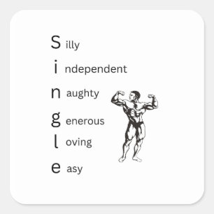 Single-Akronym-Sticker Quadratischer Aufkleber