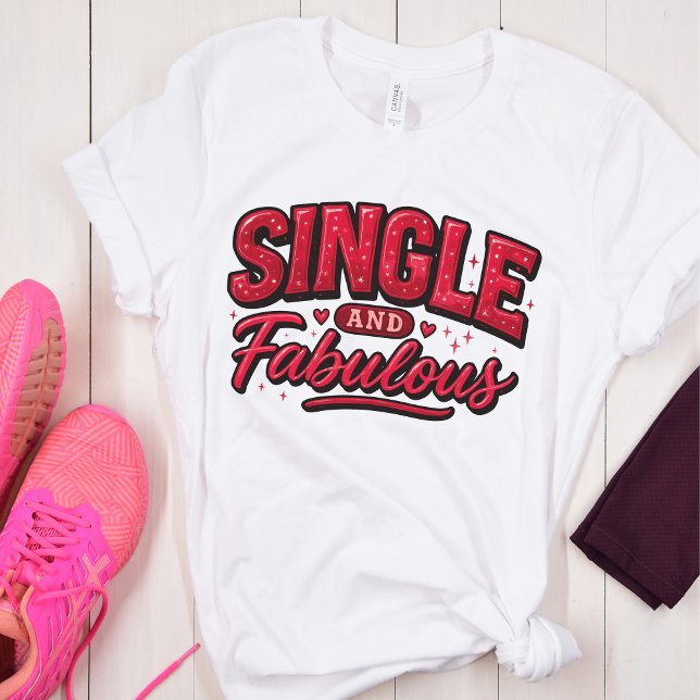 Single and Fabulous – Anti Valentine Modern Red Tri-Blend Shirt (Von Creator hochgeladen)