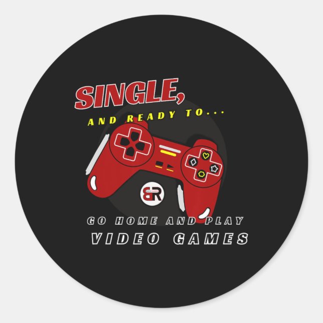 Single And Ready To... Videospiel  Runder Aufkleber (Vorderseite)