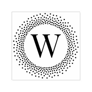 Single Anfangsbuchstaben für Monogramm, gepunktete Permastempel