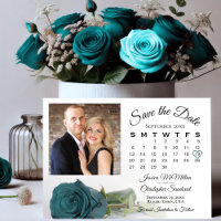 Single Aquamarine Rose Elegante Hochzeitsskalender