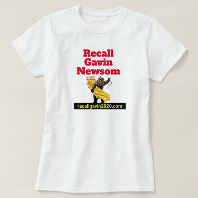 Single auf Seite von Recall Gavin Newsom T-Shirt (Design vorne)