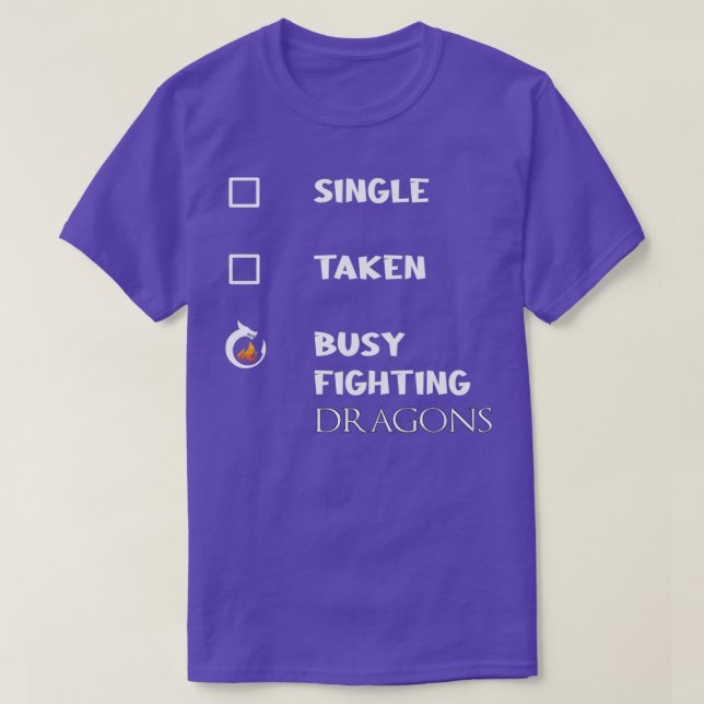 Single beschäftigt kämpfende Drachen T-Shirt (Design vorne)