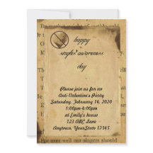 Single Bewusstsein Anti-Valentin-Party Einladung