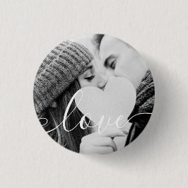 Single Black and White Paar Script Button