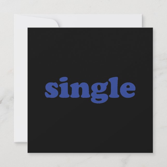 "Single", blaue Buchstaben schwarz Karte (Vorderseite)