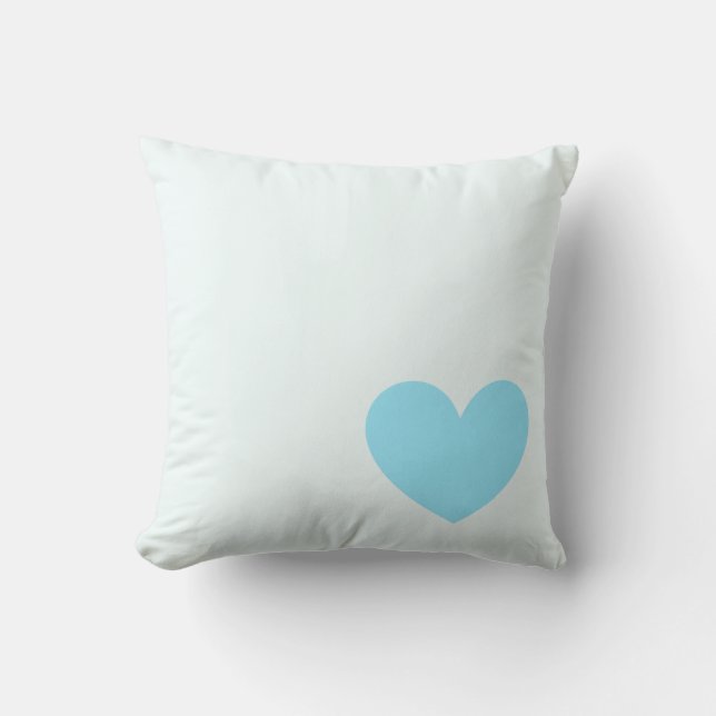 Single-blaues Herz-Kissen Kissen (Vorderseite)