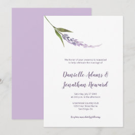 Single Blume Stem Lila Lavender Green Einladung