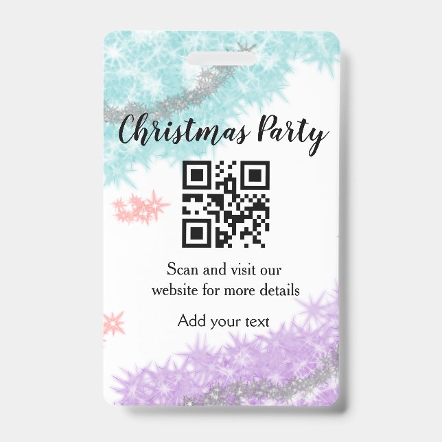 Single Christmas Party zusammengestellt barcode QR Ausweis (Front)