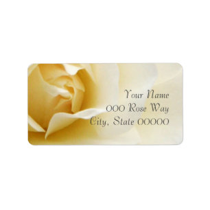 Single Creamy White Rose Wedding Address Labels Adressaufkleber