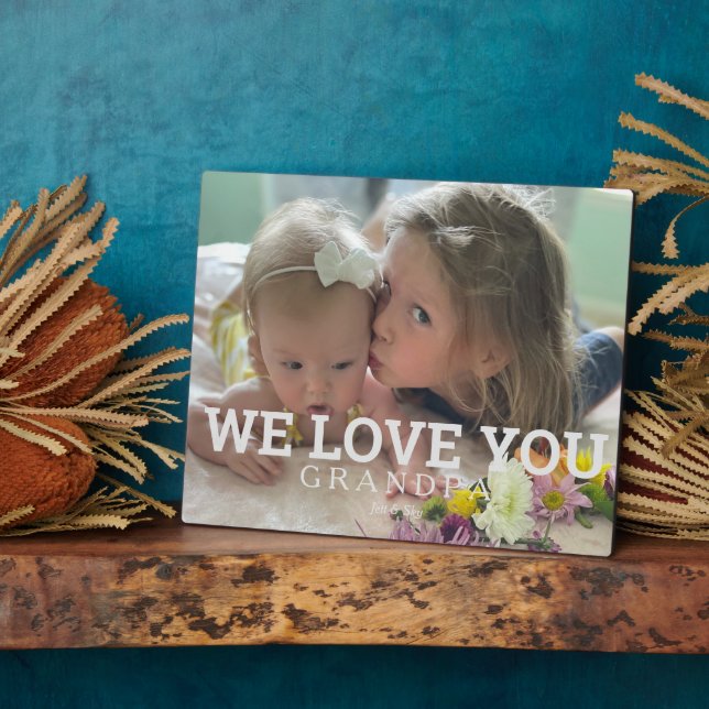 Single Custom Foto Großvater Wir Liebe Sie Fotoplatte (Seite)