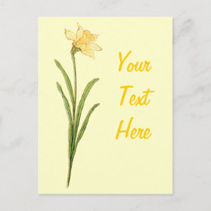 Single Daffodil Illustration von Kate Greenaway Postkarte