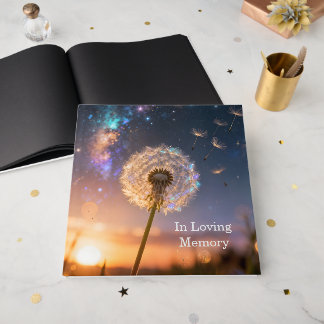 Single dandelion head with its seeds, condolence gästebuch