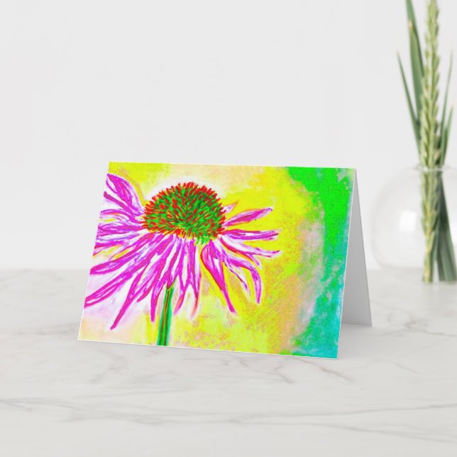 Single Echinacea Note Card<Blank Inside> Dankeskarte (Vorderseite)