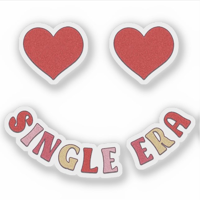 Single Era Lächeln der Herzen - Valentinsticker Aufkleber (Vorderseite)