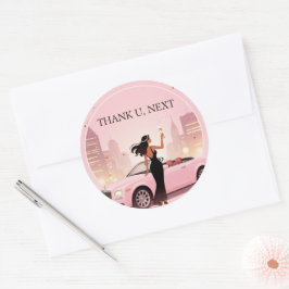 Single-Era-Party-Aufkleber Thank U, Papierlabel Runder Aufkleber