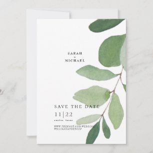 Single Eucalyptus Stem Einfach Save the Date