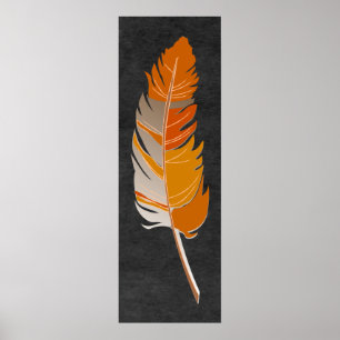 Single-Feder - rustikale Orange auf Tafel Poster