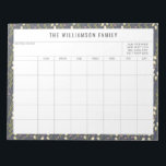 Single Floral Border Family Planner Calendar Notizblock<br><div class="desc">Modern Floral Border Personalized Family Planner and Calendar Notepad</div>
