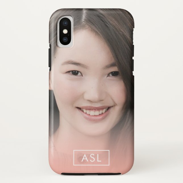 Single-Foto für Monogramm-Peach-Overlay Case-Mate iPhone Hülle (Rückseite)