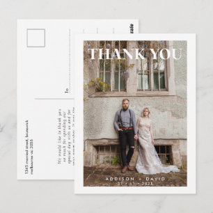 Single Foto Wedding White Danke Postcard Postkarte