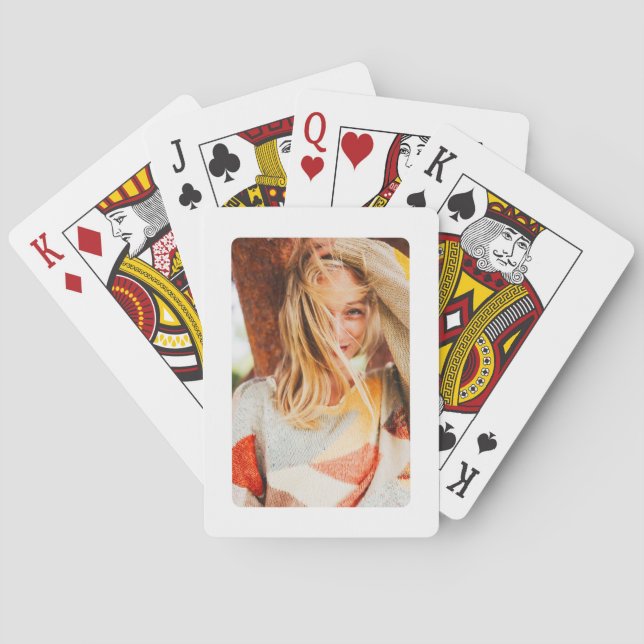 Single-Fotovorlage gerundete Rahmen Spielkarten (Rückseite)
