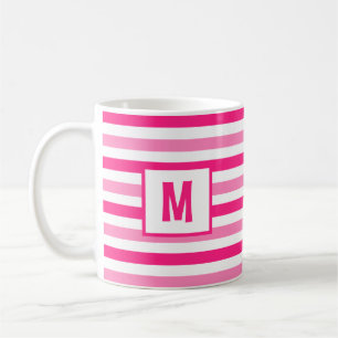 Single für die rosa und weiße Streifen Kaffeetasse