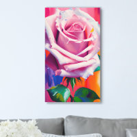 Single für moderne digitale Kunst - Hellrosa Rose