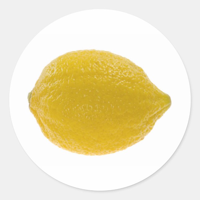 Single ganze Zitrone Runder Aufkleber (Vorderseite)